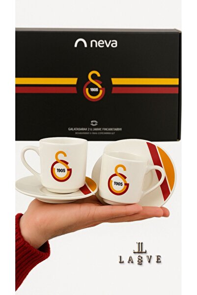 Galatasaray Neva Licensed 2-Piece Striped Cup Set Gs Theme