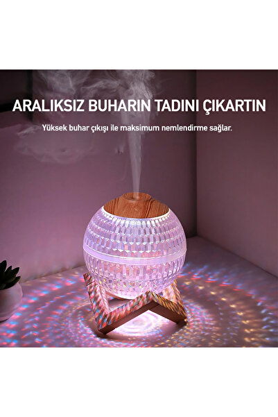 ROBEVE Kristal Küre Mini USB Nemlendirici & Gece Lambası – 7 Renk LED Aromaterapi Difüzörü