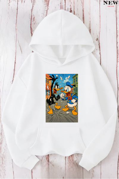 New Shine Суитшърт с принт на патица