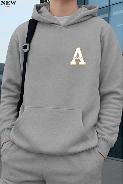 New Shine سويت شيرت مطبوع عليه حرف A