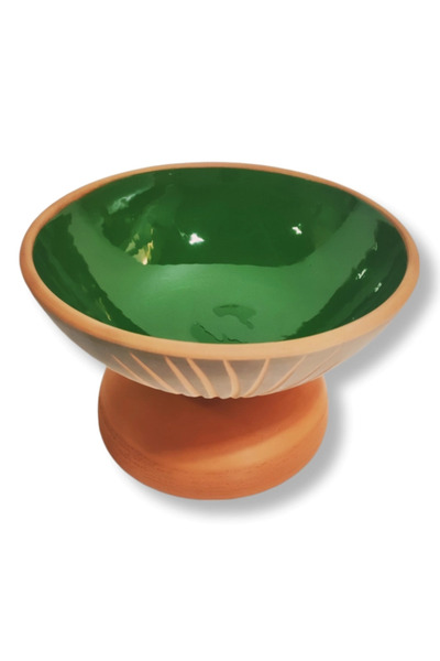 çömlek diyarı DESENLİ YUVARLAK AYAKLI KASE