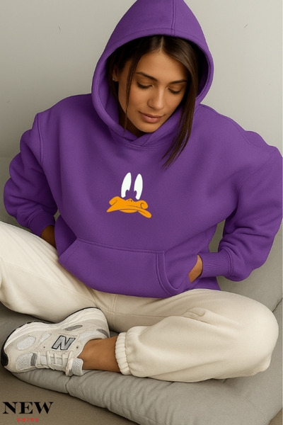 New Shine سويت شيرت مطبوع عليه صورة بطة