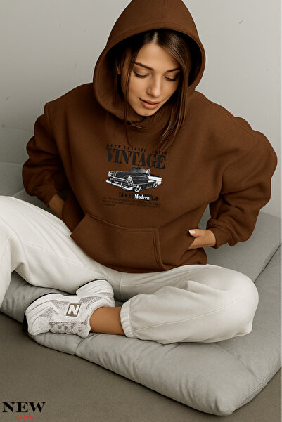 New Shine سويت شيرت مطبوع عتيق