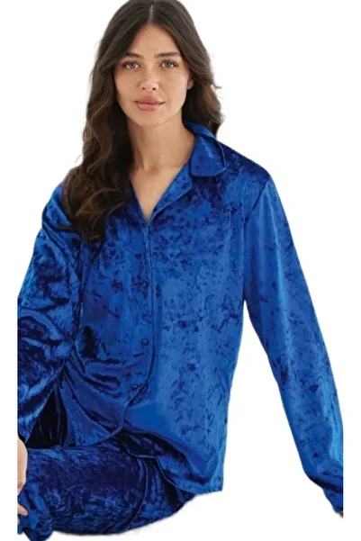 bipamuk Valentina Velvet Button-Down Women's Pajamas Set Soft Breathable Fabric S–2Xl