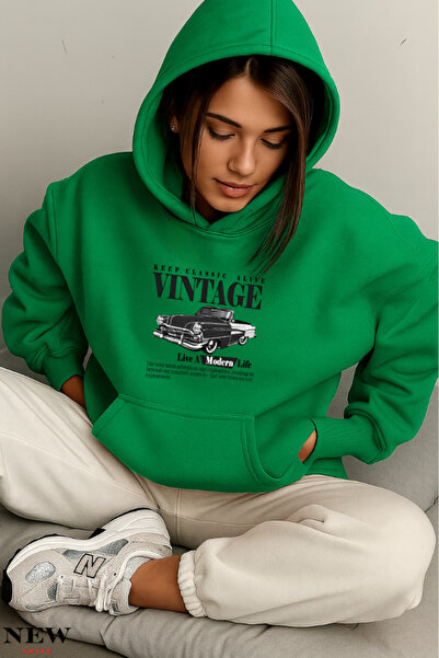 New Shine Vintage Printed Sweatshirt