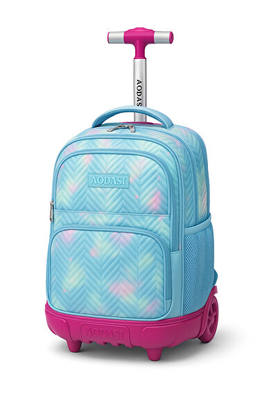 AODASI Trolley School Bag for Students – 18-Inch Multi-Functional Backpack with Wheels – Travel-Friendly