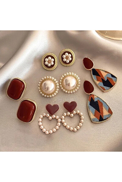 MURASSA BUTİK Minimalist Retro Küpe Seti