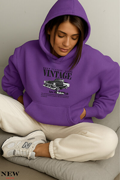 New Shine سويت شيرت مطبوع عتيق