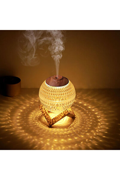 ROBEVE Kristal Küre Mini USB Nemlendirici & Gece Lambası – 7 Renk LED Aromaterapi Difüzörü