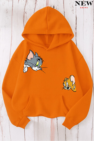 New Shine Tom ve Jerry Baskılı Sweatshirt