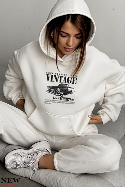 New Shine Vintage Printed Sweatshirt