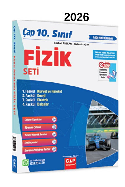 Çap Yayınları Çap 10. Sınıf Fizik Anadolu Video Konu Anlatımlı Fasikül Seti