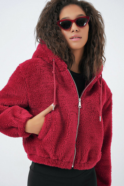 Yeslena Uzun Kollu Rahat Kesim Çift Yan Cepli Fermuar Kapamalı Kapüşonu İpli ...