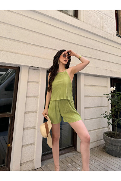 ASALBUTİK Halter Neck Pleated Double Set