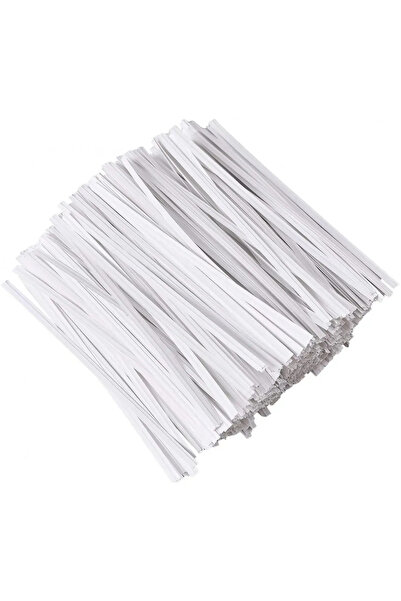 Home Körüklü Opp Poşet Plastik Kapama Klipsi - 14 cm Beyaz Plastik 1 kg