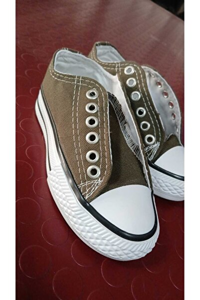 bescobel Unısex Haki Keten Ayakkabı