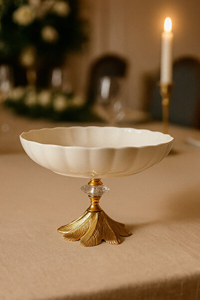 Sillage Home 2’li Porselen Sunum Seti , Meyve, Tatlı, Çerez Sunumluk 21 cm kase ,26 cm Sunum Tabağı