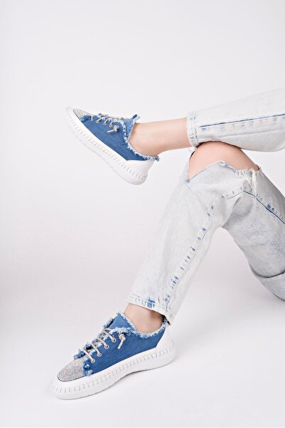 Erbilden Mavi Kot Bağcıklı Spor Ayakkabı