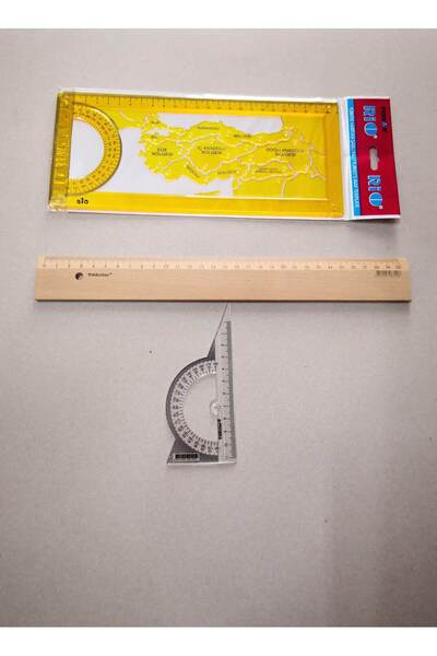 Rio Türkiye Haritası Şablon, Tahta Cetvel 30cm, İletki Matematik Ders Materyali