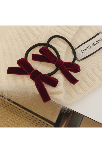Monalisa Kadin Bordo Kadife Lastik Toka 2 Adet
