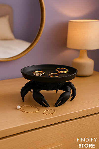 Findify Store Yengeç Tasarımlı 3D Takı Sunumluk Çevre Dostu PLA Reçine, Şık Organizer, Çok Amaçlı