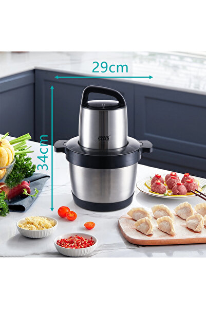 WINNINGSTAR Winning Star Food Chopper, 6 Liter Capacity, Stainless Steel Bowl, Quad Blades, 1000 Watts, Model ST-5560