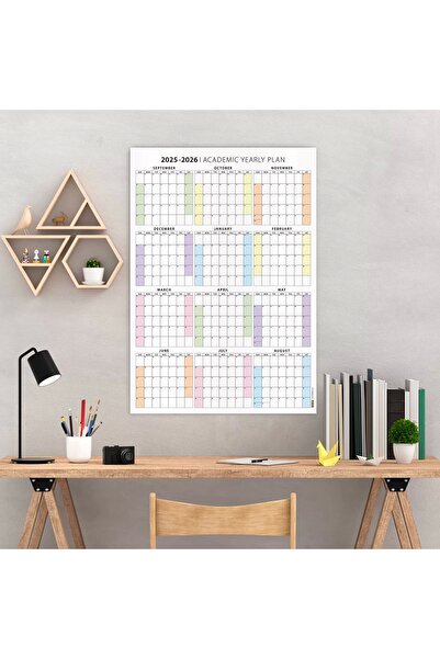 bi'aldım Amerikan Standardı 2025-2026 Akademik Duvar Takvimi, Eylül Başlangıçlı Takvim, Pazar Günü Başlangıçl