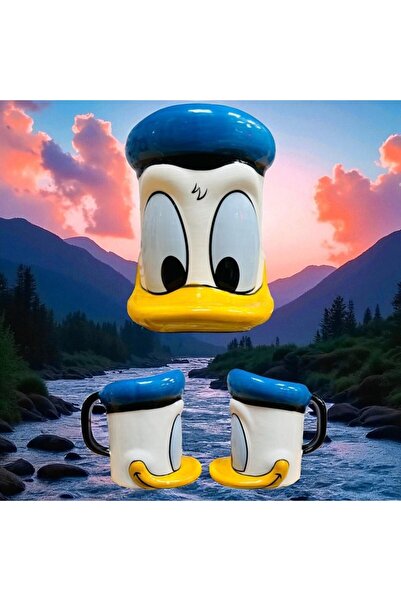 Mersi SHOP Donald Duck Figürlü Seramik Kupa Bardak – 3D Tasarım Eğlenceli Kahve Çay Kupası