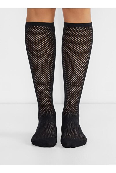 Ringo 1 Çift Dikişsiz Kadın / kız fileli diz altı Çorabı