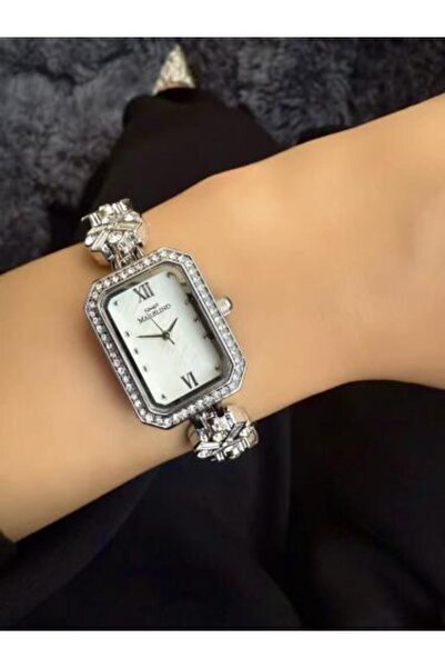 marblino Women's Silver Watch with White Dial