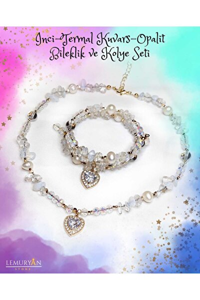 Herkimer Doğal Taş Orijinal İnci - Termal Kuvars - Opalit Kadın Tasarım Doğal...