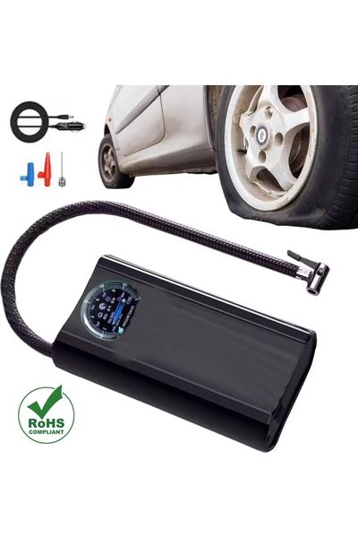 Havana Slim Siyah Model Oto Araç Profesyonel Hava Pompası Kompresör Göstergelimini Lastik Şişirme Pompası