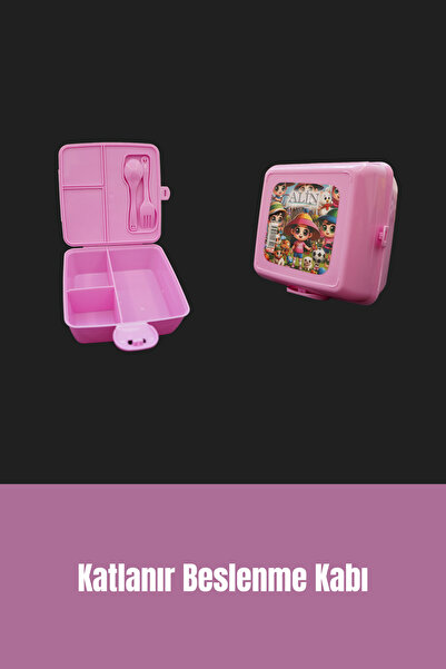 sovo7 مجموعة علب غداء مدرسية – صندوق غداء قابل للطي + مجموعة أدوات مائدة