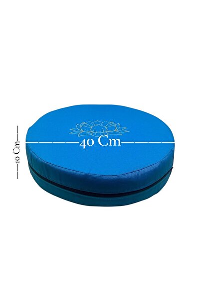NareSpor Кругла подушка для йоги та медитації з принтом лотоса, 100% качиний пух, губчаста основа