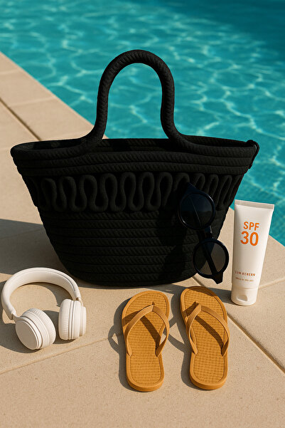 Efuliz Home حقيبة يد نسائية يومية ذات مقبض قصير، حقيبة شاطئ، حقيبة يد مصنوعة ...