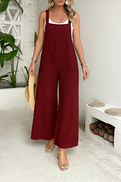 etol textile Women's Strappy Side Zipper Wide Leg Valencia Jumpsuit