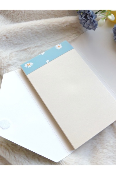 Nova Crafts Daisy Blue Cover Velcro Notepad