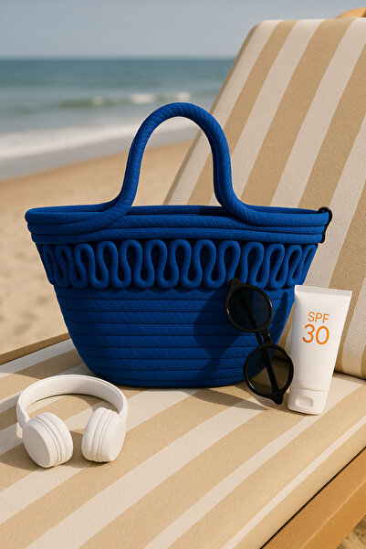 Efuliz Home Geantă de mână zilnică cu mâner scurt pentru femei-copii, geantă de plajă, geantă naturală de tendință realizată manual