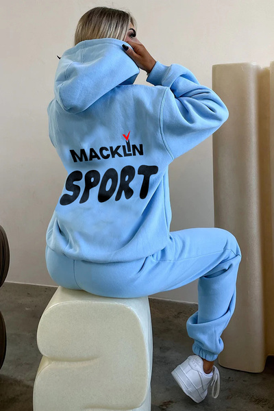 darkopia Unisex ανδρικό γυναικείο σετ αθλητικών φούτερ με κουκούλα Macklin Sport με στάμπα Oversize 3 νημάτων