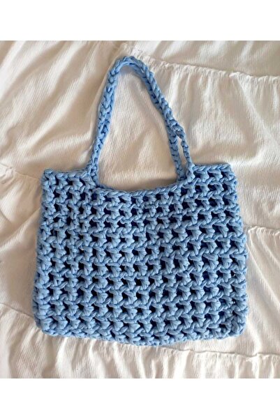 eklektis Penye ip örgü file çanta