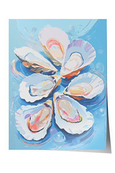 Zestia Poster fără ramă, compoziție cu scoici de stridii, poster decorativ pe...