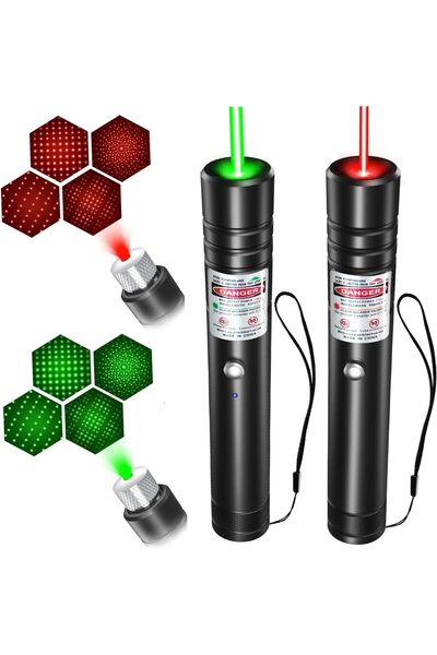 Generic [2 Packs Green+Red Beam] Rechargeable Green & Red Beam Light Flashlight Long Distance Range For TV/L