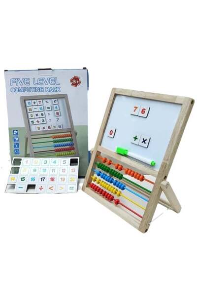 Toybox Double Sided Wooden Art Easel for Kids, Magnetic Whiteboard and Chalkboard, Toddler Toys Drawing Boa