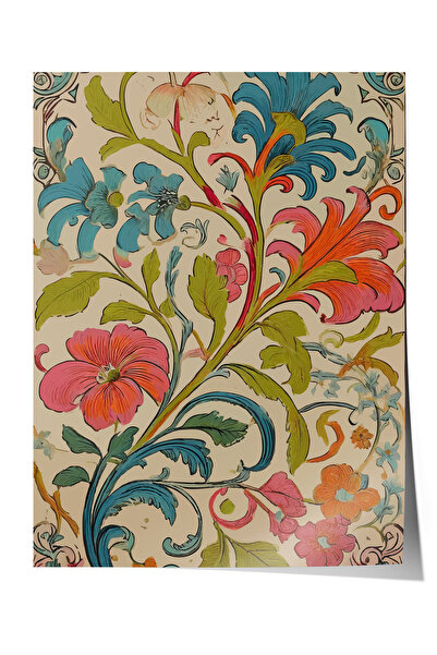 Zestia Αφίσα χωρίς πλαίσιο, Πολύχρωμο σχέδιο λουλουδιών – Κλασική Τέχνη, Αφίσ...