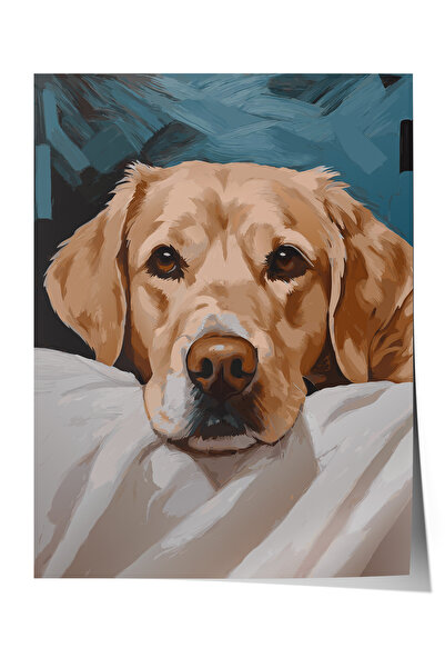 Zestia Poster fără ramă, portret realist de câine – tonuri calde, poster deco...