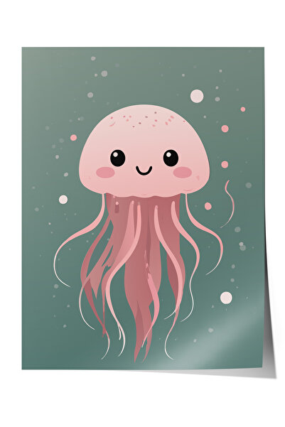 Zestia Poster fără ramă, Meduză drăguță, Poster decorativ pentru camera copii...