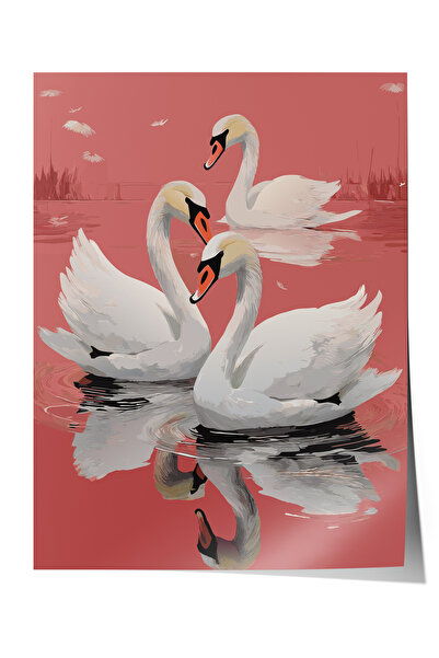 Zestia Poster fără ramă, Lebede elegante – Atingere romantică, Poster decorat...
