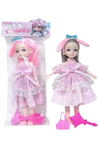 Toybox Cute Doll Melody Play Toy Set with Movable Hands and Joints Pretend Play Kit Toys for Kids