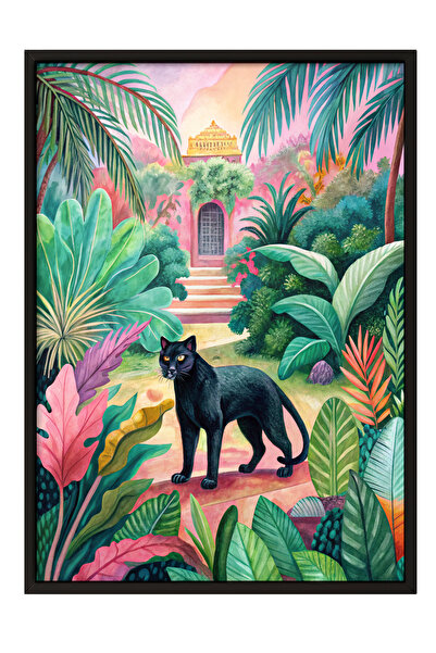 Zestia Tablou cu ramă neagră, Pădurea tropicală și Pantera Neagră – Atmosferă...