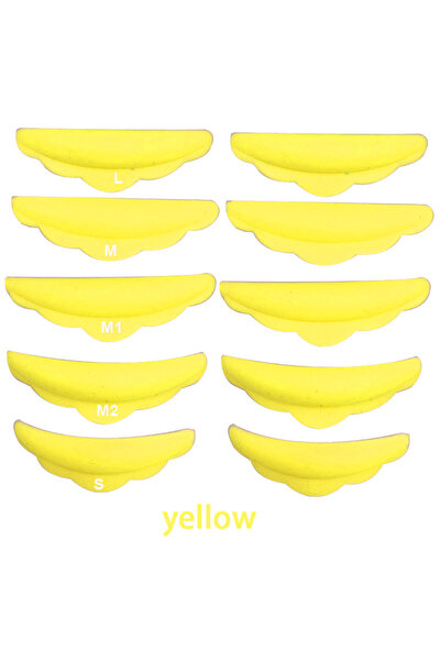 Choice3 مجموعة رفع الرموش القابلة لإعادة الاستخدام باللون الأصفر، 10 قطع، وسادة تصفيح السيليكون، قضبان تجعيد الرموش الصناعية ثلاثية الأبعاد